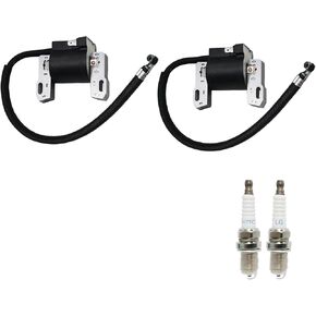 fullas 592846 Ignition Coil Fits for Briggs & Stratton 691060 592846 799651 499447 Engine B&S Intek V-Twin 18-22HP 720cc BS Engine with Spark Plug 2PCS OEM 799651 691060