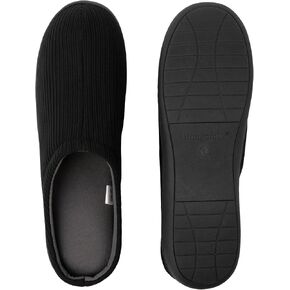 Brookstone Classic Comfort Memory Foam Slippers - Men's Memory Foam Indoor Slippers - Warm & Comfortable Cozy Slippers for Men - Soft Plush Lining, Non-Slip Sole Indoor Slippers