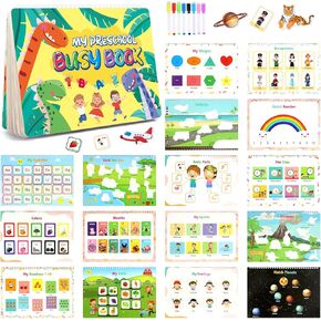 Busy Book for Toddlers 1-6, Montessorii Learning Book with 16 Page Binder - Birthday Gift for Boys and Girls (Busy05) in Kuwait