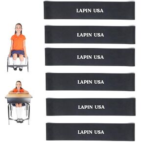 Chair Bands for Kids with Fidgety Feet 6 Pack Black Strong Black Flexible Classroom Alternative Seating Furniture Fidget Bands Chair Desk Bounce Bands Kick Resistance for Kids ADHD ADD Sensory Needs