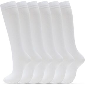 fenglaoda 6 Pairs Compression Socks for Women & Men Knee High Cute Circulation Socks for Nurse Pregnant Travel Athletic