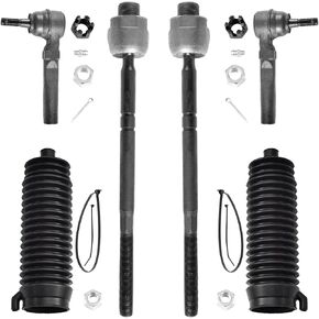 6pcs Front Steering Kit Tie Rod End Inner and Outer and Boots for 2WD Chevy Silverado 1500 GMC Sierra 1500 1999-2006