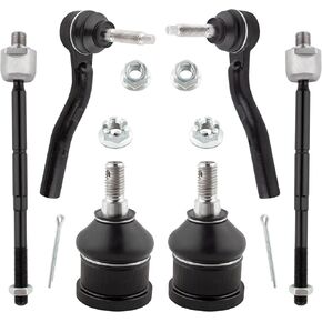 6Pcs Front Lower Ball Joints + Inner Outer Tie Rod Ends Fit For Cadillac CTS 2003 2004 2005 2006 2007 Replace# K80635 ES3585 ES3586 EV800332