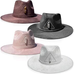 Cowboy Hat Men & Women’s Tulum Western Style Handmade Quartz Embellished Fedora Black White Brown Pink