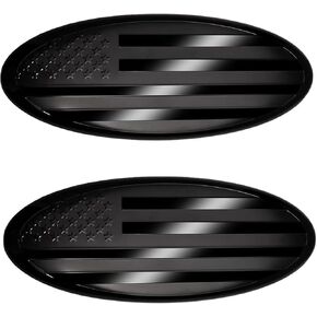 9 Inch American Black Flag Emblem for Ford,Replacement for Ford Emblem,Aluminum Front Grill Rear Tailgate Oval Badge Fit for Ford F150,F250,F350,Edge,Explorer,Ranger(2 Pieces)