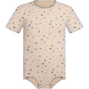Mens Short Sleeve Bodysuit Cotton Romper Pajama Tops Print Onesie Men's One Piece Jumpsuit- Country Yard