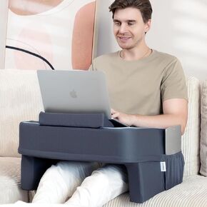 Reading Pillow for Gaming,Lap Desk Pillow for Laptop,Arm Rest Pillow for Reading, Working, Crocheting, Playing Steam Deck Switch or Sitting in Bed,Sofa