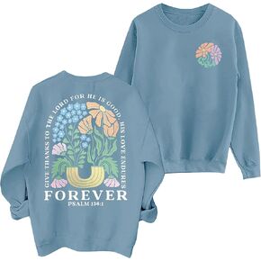 Christian Sweatshirts for Women Jesus Faith Pullover Bible Verse Inspirational Long Sleeve Graphic Shirt