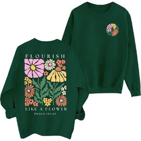 Christian Sweatshirts for Women Jesus Faith Pullover Bible Verse Inspirational Long Sleeve Graphic Shirt