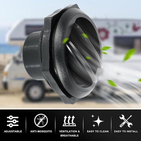 X AUTOHAUX 50 مم عالمي مستدير أسود لتكييف الهواء منفذ منحرف للحافلة RV in Saudi Arabia