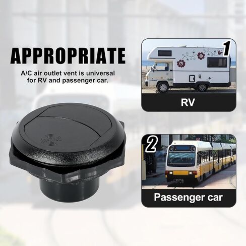 X AUTOHAUX 50 مم عالمي مستدير أسود لتكييف الهواء منفذ منحرف للحافلة RV in Saudi Arabia