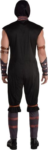 Mortal Kombat Scorpion Costume for Men - Mortal Kombat Costume Includes Jumpsuit, Face Mask, Arm Bands, & Gauntlets - Costumes for Halloween, Birthday Parties & Themed Events in Saudi Arabia