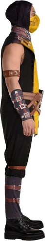 Mortal Kombat Scorpion Costume for Men - Mortal Kombat Costume Includes Jumpsuit, Face Mask, Arm Bands, & Gauntlets - Costumes for Halloween, Birthday Parties & Themed Events in Saudi Arabia