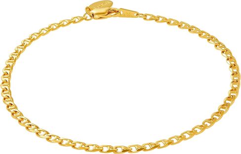 LIFETIME JEWELRY للسيدات خلخال ذهبي 3 ملم سوار الكاحل بسلسلة مارينر مطلية بالذهب 24 قيراط in Kuwait