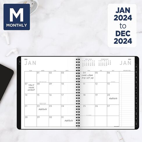 AT-A-GLANCE 2025 Planner, Weekly & Monthly, 7" x 8-3/4", Medium, Contemporary Lite, Black (7054XL0525) in Saudi Arabia