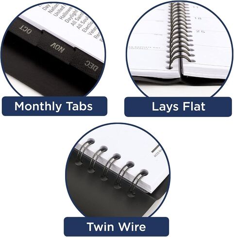AT-A-GLANCE 2025 Planner, Weekly & Monthly, 7" x 8-3/4", Medium, Contemporary Lite, Black (7054XL0525) in Saudi Arabia