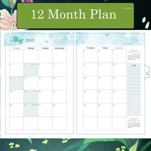 2025 Planner Weekly and Monthly, 6.1x8.5 Inch Planner with January 2025 - December 2025, Anti-Ink Bleed, Durable Hardcover with Double Wire Binding in Saudi Arabia