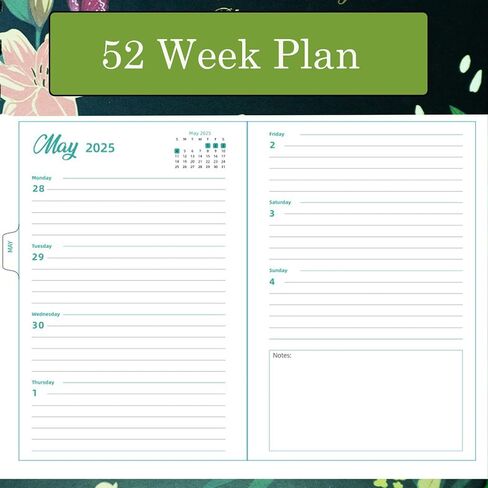 2025 Planner Weekly and Monthly, 6.1x8.5 Inch Planner with January 2025 - December 2025, Anti-Ink Bleed, Durable Hardcover with Double Wire Binding in Saudi Arabia