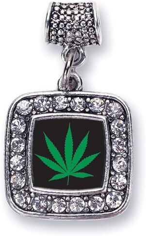 Inspired Silver - Silver Square Charm for Bracelet with Cubic Zirconia Jewelry in Kuwait