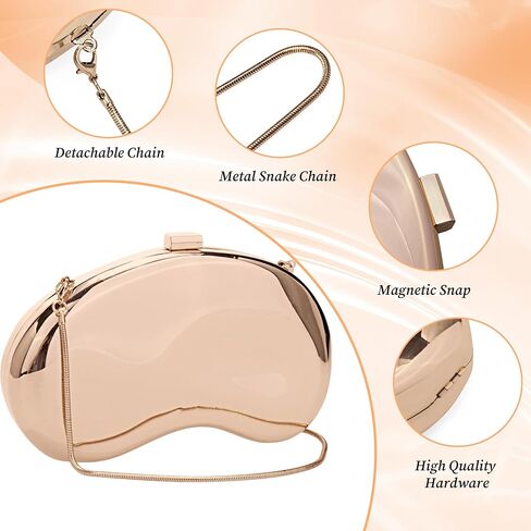 Tmore Clutch Purses for Women Evening Handbags with Chain Metallic Purse Cute Shell Purse Clutch Bag for Wedding Party Prom in Saudi Arabia