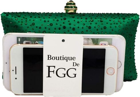 Boutique De FGG محفظة كريستالية للنساء حقائب يد رسمية للسهرة حقيبة صغيرة من حجر الراين لحفلات الزفاف وحفلات التخرج، صغيرة in Kuwait