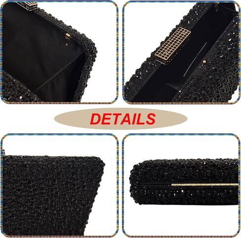 HUANG ZHUANG Sparkly Gem Clutch Rhinestone Handbags Crystal Purse For Women Party Purse Wedding Evening Bag in Saudi Arabia
