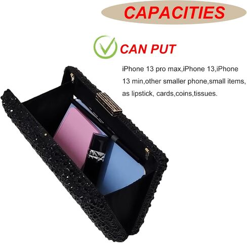 HUANG ZHUANG Sparkly Gem Clutch Rhinestone Handbags Crystal Purse For Women Party Purse Wedding Evening Bag in Saudi Arabia