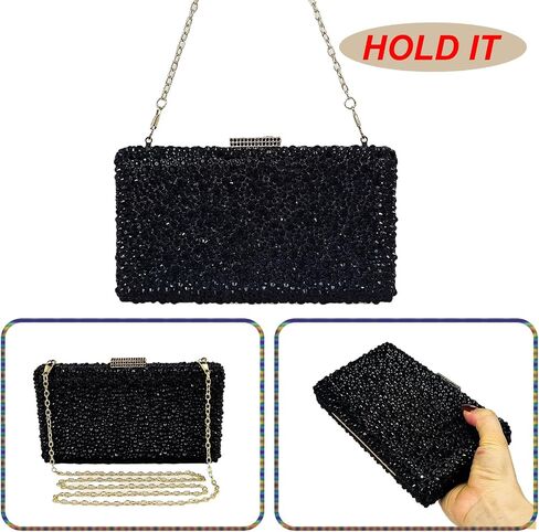 HUANG ZHUANG Sparkly Gem Clutch Rhinestone Handbags Crystal Purse For Women Party Purse Wedding Evening Bag in Saudi Arabia