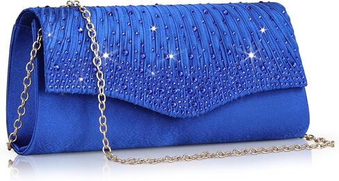 Women Evening Clutch Bags Satin Rhinestone Fromal Party Purse for Wedding Cocktail Prom Clutches in Saudi Arabia