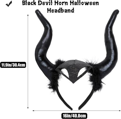 XPlanet Queen Horns Deluxe Cosplay زي قرون الهالوين الأسود قناع الدعائم ديكور المنزل in Saudi Arabia