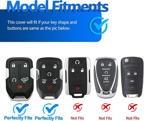 for GMC Key Fob Cover with Leather Keychain, Soft TPU 360 Degree Protection Key Fob Case Compatible with 2017-2021 Silverado Suburban Tahoe Acadia Sierra Terrain Yukon Smart Remote in Saudi Arabia