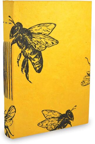 Kathmandu Valley Co. Nepali Keeper Journal with Handmade Lokta Paper. Made in Nepal. (6x9 Inches, Busy Bee) in Kuwait