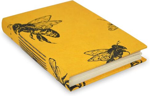 Kathmandu Valley Co. Nepali Keeper Journal with Handmade Lokta Paper. Made in Nepal. (6x9 Inches, Busy Bee) in Kuwait