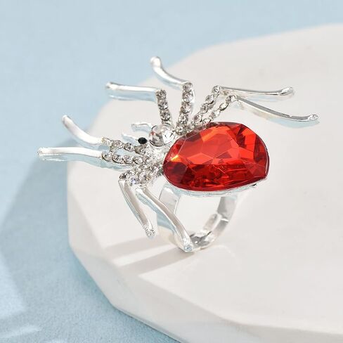 Halloween Spider Open Rings for Women，Statement Exaggerated Adjustable Zircon Gothic Retro Grunge Fashion Dainty Rings for Jewelry in Kuwait