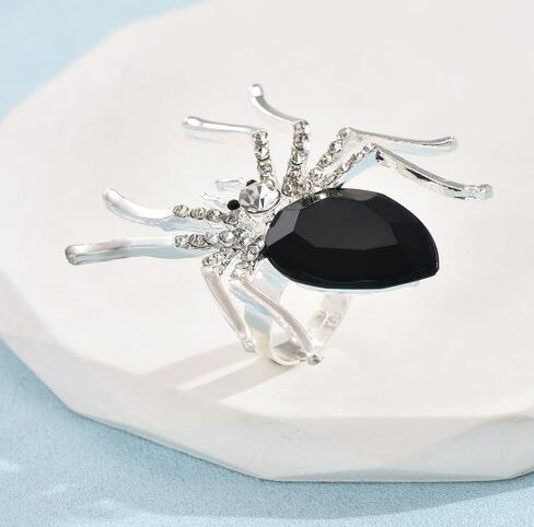 Halloween Spider Open Rings for Women，Statement Exaggerated Adjustable Zircon Gothic Retro Grunge Fashion Dainty Rings for Jewelry in Kuwait