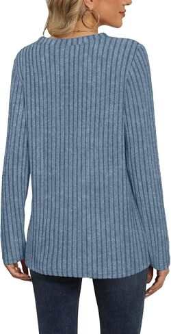 Sweaters For Women Crewneck Long Sleeve Shirts Lightweight Casual Tunic Tops in Saudi Arabia