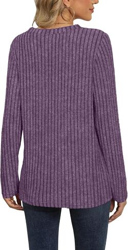 Sweaters For Women Crewneck Long Sleeve Shirts Lightweight Casual Tunic Tops in Saudi Arabia