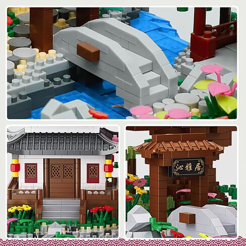 Peach Blossom Pond Building Set, 3320 Pcs Architecture Building Blocks with Light Cherry Blossom Tree Building Set Tree House Building Kit for Adult Teens Ages 14+ in Saudi Arabia