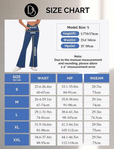 Desol Bell Bottom Jeans for Women Strechy Flare Pull On Jeans High Cross Waisted Tummy Control Bootcut Pants with Pockets in Kuwait