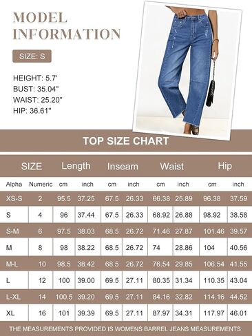 Genleck Barrel Jeans Women Wide Leg Vintage Baggy Ripped JeansY2k Boyfriend Denim Pants in Saudi Arabia