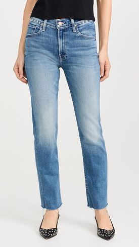 MOTHER Women's The Mid Rise Rider Flood Fray Jeans in Saudi Arabia