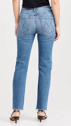 MOTHER Women's The Mid Rise Rider Flood Fray Jeans in Saudi Arabia