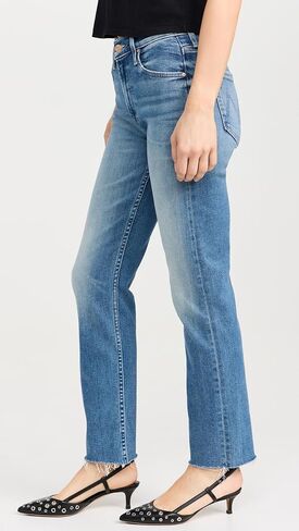 MOTHER Women's The Mid Rise Rider Flood Fray Jeans in Saudi Arabia