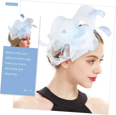 Fascinators Hat for Women Tea Party, Cocktail Mesh Feather Headband Clip Fascinators in Saudi Arabia