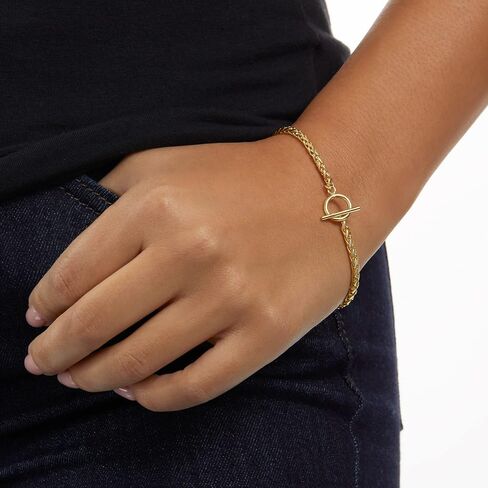 Amazon Essentials 14k Gold Plated or Silver Plated Braided Chain Bracelet 7.5" in Saudi Arabia