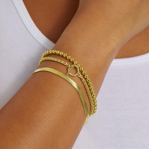 Amazon Essentials 14k Gold Plated or Silver Plated Braided Chain Bracelet 7.5" in Saudi Arabia