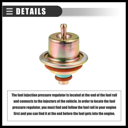 Fuel Injection Pressure Regulator, Fuel Pressure Regulator Gas, for Jeep Wrangler 1991-1995, Metal, with Ring, 12460604, Bronze Tone Durable Material in Saudi Arabia