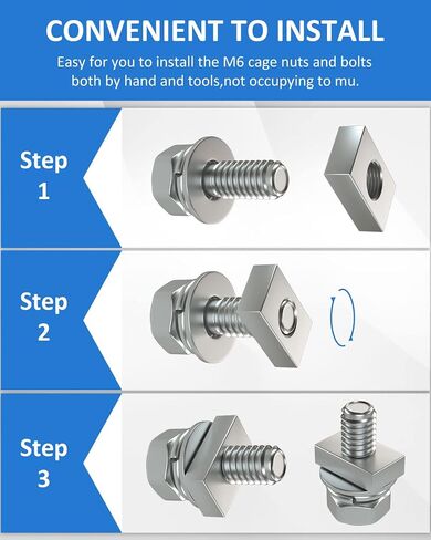 Motorcycle Battery Terminal Bolts and Nuts,12 Pack M6 x 12 mm Bolt Square Nut Kit, 304 Stainless Steel Screws and Nuts for ATV, UTV Bike Scooter (M6x12-12Pack) in Kuwait