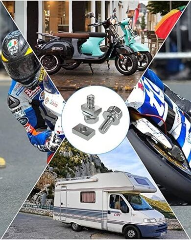 Motorcycle Battery Terminal Bolts and Nuts,12 Pack M6 x 12 mm Bolt Square Nut Kit, 304 Stainless Steel Screws and Nuts for ATV, UTV Bike Scooter (M6x12-12Pack) in Kuwait