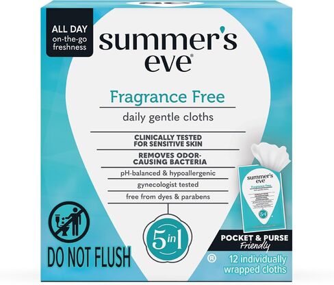 Summer's Eve, Ultimate Odor Control, Daily Feminine Wipes with Boric Acid, Removes Odor, On-the-go Body Wipes with pH Balance, 12 ct in Kuwait